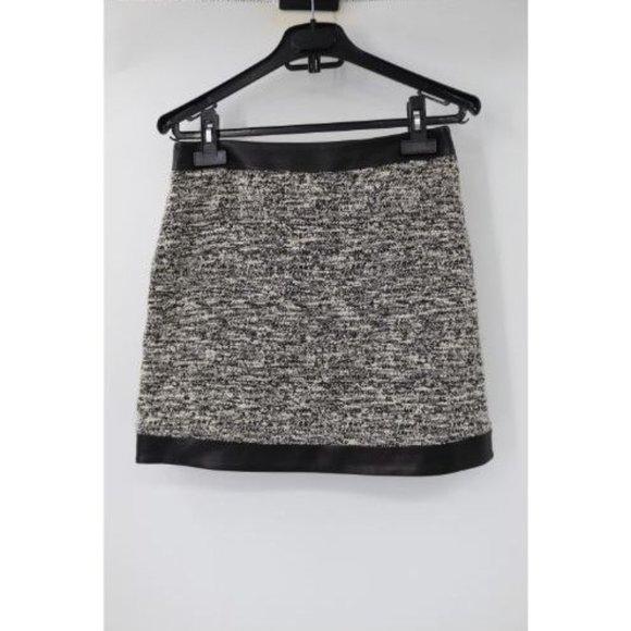 RAG & BONE Skirt Womens XO W27 Kensington Tweed Mini Lamb Leather back zip - Picture 2 of 13